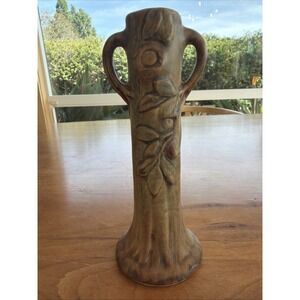 Vintage 1920s-30s Weller Art Pottery Vase - Woodcraft - Apple Tree 7"